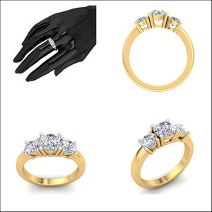 Anillo de diseño clásico de oro de 18 quilates para mujer con 1.51Cts VS Clarity Lab Grown Diamond EF Color Jewelry - Product Image 2