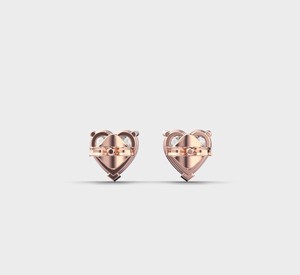 IGI Certified Heart Cut Lab Grown Diamond Stud <b>Earrings</b> 14K Rose / Yellow / White Gold Solitaire Heart Diamond <b>Earrings</b> - Product Image 4