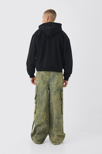 Unisex เสื้อกันหนาวมีฮู้ดผ้าคอตตอน100% สำหรับผู้ชาย, เสื้อฮู้ดมีซิปสีดำระบายอากาศได้ดีผ้าคอตตอนสี - Product Image 2