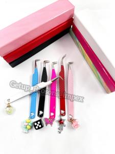 แหนบต่อขนตาสีเงินแบบกำหนดเองเครื่องมือความงามดีไซน์ใหม่ที่แตกต่างกันพร้อมการเคลือบผงสีเงิน - Product Image 2