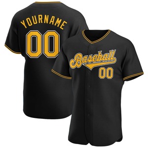 2025 Custom Black <b>Gold</b>-White Authentic Baseball & Softball Jersey Latest Design Sublimation <b>Shirt</b> for New Wear Low MOQ - Product Image 1