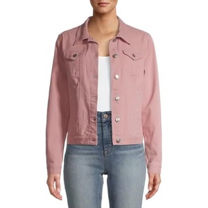 Vestes en jean personnalisées avec broderie partout Veste en jean pour femmes Vestes en jean avec broderie florale Logo personnalisé pour femmes - Product Image 3