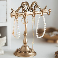 LAOKE Présentoir à bijoux Présentoir à collier Porte-collier en forme de T Organisateur de bijoux de table en métal plaqué Tour