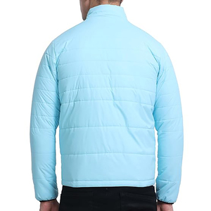 Men's Lightweight Winter Puffer Jacket with Stand Collar, Full Zipper, 100% Polyester Fabric Side <strong>Patch</strong> Pockets with Snap Button - Product Image 2