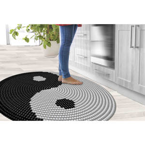 Yin Yang <b>Chenille</b> <b>Rug</b>: Modern Circle <b>Rug</b>, Printed <b>Rug</b> - Product Image 5