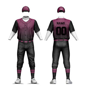Uniforme de baseball fait sur mesure votre propre conception en gros polyester matériel manches courtes vêtements de sport uniformes de baseball - Product Image 4