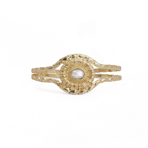 Bracelet de manchette réglable minimaliste pierre de lune arc-en-ciel fait à la main Bracelet Unique Double bande Bracelets de pierre de naissance fabricant de bijoux - Product Image 1