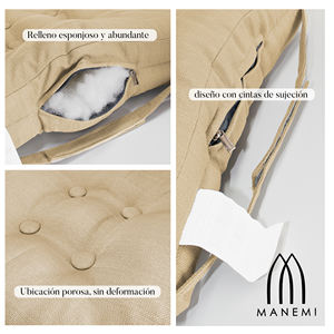 Coussins de sol rembourrés 45x45x10cm, résistants à l'eau, 100% polyester, toutes saisons, sièges décoratifs confortables pour l'intérieur, coussins d'extérieur - Product Image 4