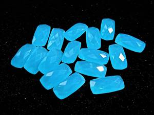 20 pièces de pierres précieuses calcédoine bleue Hydro Quartz pierres précieuses calcédoine à facettes forme octogone pierres précieuses en vrac 8*10mm-15*35mm gemmes - Product Image 3