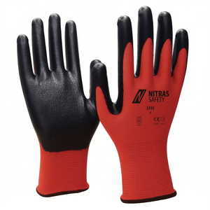 ถุงมือไนไตรล์โฟม NITRAS ไซส์ 10 สีแดง/ดำ ไนลอน พร้อมอุปกรณ์ป้องกันส่วนบุคคล ประเภท II EN 388 แพ็คไซส์ 12 ถุงมือสำหรับใช้ในครัวเรือน - Product Image 3