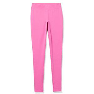 เลกกิ้งผู้หญิงสีชมพูพื้น ผ้าโพลีเอสเตอร์ผสมสแปนเด็กซ์ สวมใส่สบาย เหมาะสำหรับโยคะและฟิตเนส ไร้ตะเข็บ เอวสูง - Product Image 5