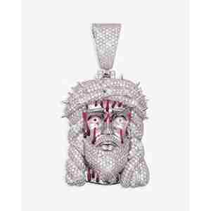 Pendentif et breloque en or 14 carats avec moissanite, motif Jésus, design complexe pour une élégance durable - Product Image 3