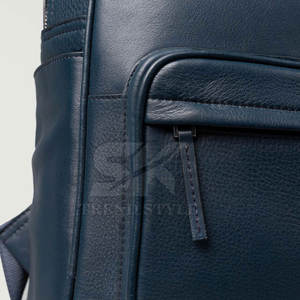 Sac à dos en cuir de qualité supérieure, à une seule couleur, avec port de charge USB, imperméable, décontracté, sportif, en cuir, à une seule couleur - Product Image 6