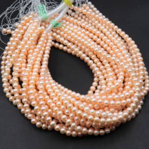 Cuentas Redondas Lisas de Perla Rosa Hermosa en Oferta, 4-4.5mm, Cuentas de Piedras Preciosas de la Mejor Calidad al por Mayor para la Fabricación de Joyas - Product Image 5