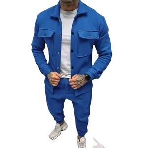 Chándal Personalizado de Alta Calidad a Precio de Mayoreo para Hombre, Nuevo Diseño con Bolsillo Frontal, Cierre de Botones, Traje Deportivo para Hombre CP-MTS-02 - Product Image 3