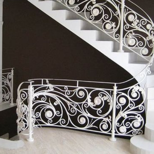 Rampe d'escalier intérieure de luxe en fer forgé, garde-corps décoratifs en métal pour escaliers, design élégant, durable et de qualité supérieure - Product Image 5