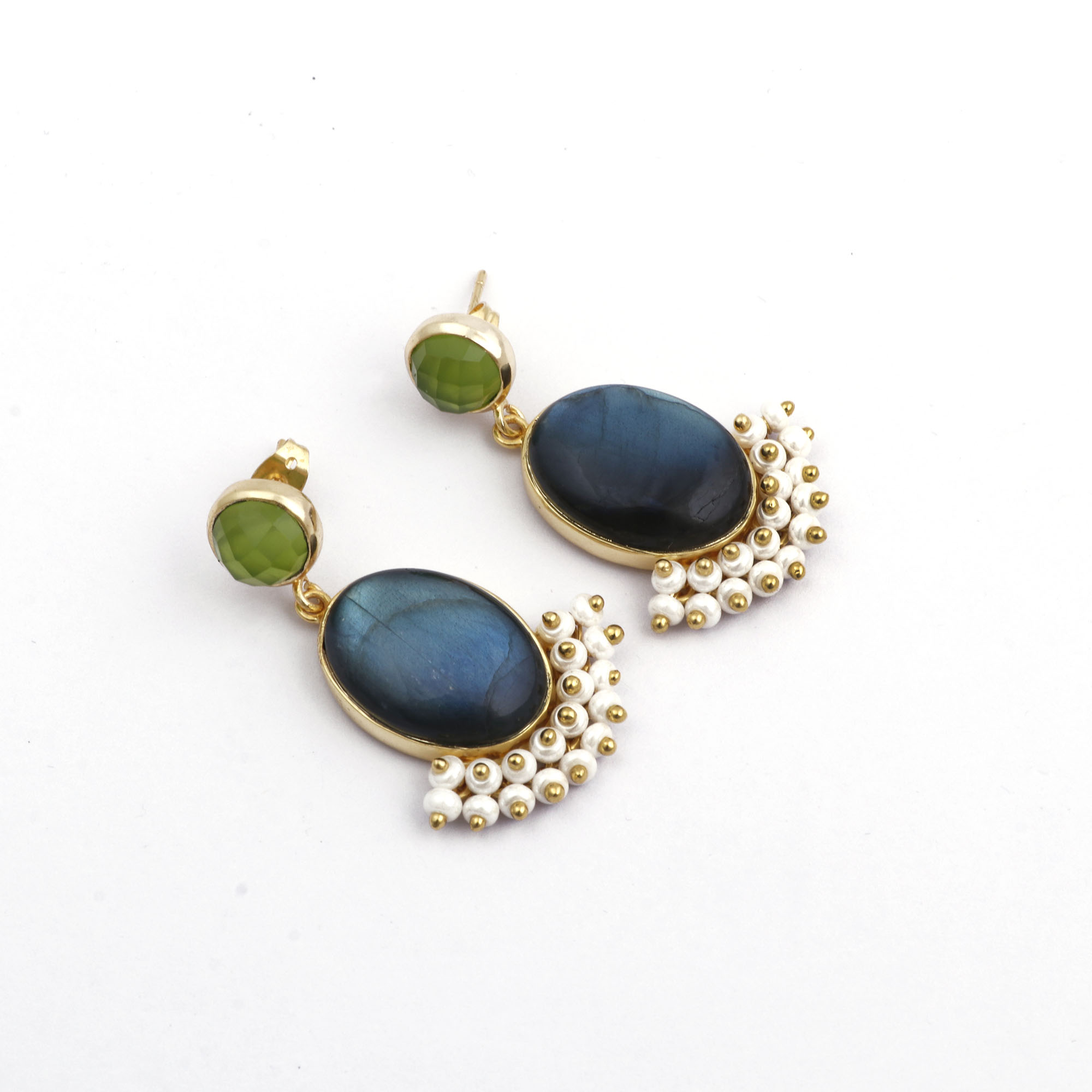 Green Chalcedony, Labradorite, Pearl