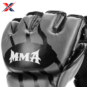 Gants en cuir demi-doigt ouvert de haute qualité pour adultes Logo personnalisé MMA et Protection des arts martiaux adaptés à l'extérieur - Product Image 5