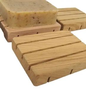 High Quality Minimalist Acacia Solid <b>Wood</b> Soap Dish Polished for Modern Bathroom Decor Bathrooms Soap Holder - Product Image 5
