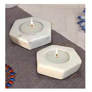 Round Shaped Marble Tea <b>Light</b> Holder with Metal <b>T</b>-<b>light</b> Luxury <b>Candle</b> Holder Tealight <b>Candle</b> Home Decoration Religious Product - Product Image 2