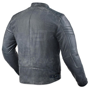 Nouveauté Veste de moto à fermeture éclair complète pour hommes Veste de moto à coupe ajustée pour hommes de marque privée - Product Image 2