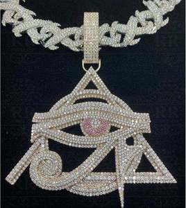 Cadeaux d'anniversaire personnalisés pour enfants, style Hip Hop, avec nom en Moissanite, pour elle - Or jaune 18 carats glacé, certifié GRA, tendance - Product Image 1