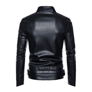 High Quality ODM OEM Customized Handmade Pakistan Genuine <b>Leather</b> Waterproof Eco-Friendly Motorcycle <b>Jacket</b> Men's Stand Collar - Product Image 6