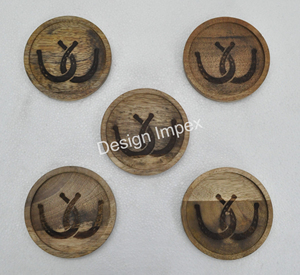 Dessous de verre en bois écologiques vente chaude sous-verres équestres et table présentoir de bureau tapis et tampons en bois tasse napperons en verre - Product Image 3