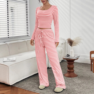 Nouvel ensemble 2 pièces pour femme, streetwear d'hiver, uni, à capuche, manches longues, cordon de serrage, taille élastique, pantalon, coupe régulière, 100% coton - Product Image 5