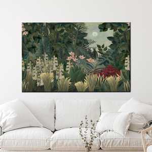 Impression sur toile Ethereal Moonlit Jungle, œuvre d'art de la nature d'Henri Rousseau, 1P:Gallery Wrapped - Product Image 1