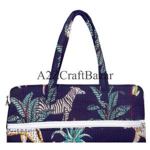 Sac pour ordinateur portable en tissu de coton doux rembourré, imprimé à la main en Inde, style orange, léger, fermeture éclair, pratique pour les voyages - Product Image 2