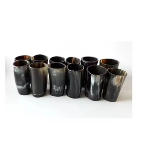 Verre à corne de qualité standard fabriqué avec de la corne de boeuf Meilleurs accessoires de cadeau de mariage à votre budget par l'artisanat en croissant - Product Image 2