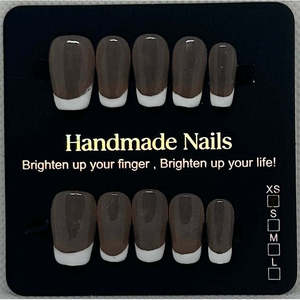 Set di Unghie Finte Press-on Personalizzate a Mezza Copertura con 10 Pezzi e Colla per Dita - Extra Piccole - Product Image 1