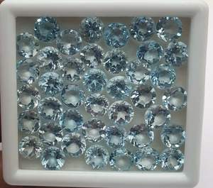 Lote de piedras preciosas de corte suelto de forma redonda de Topacio azul cielo Natural de buena calidad para hacer joyería colgante pulsera pendiente - Product Image 5