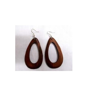 Boucles d'oreilles Boho en bois naturel, crochets circulaires en fil de fer, accessoires de boucle, grands crochets ronds, ensemble de boucles d'oreilles avec vente - Product Image 6