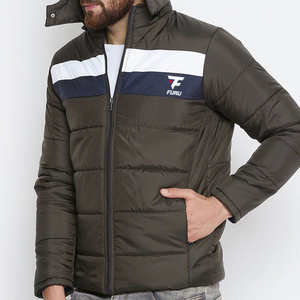 Custom <b>Men's</b> Softshell Winter <b>Jacket</b> <b>Waterproof</b> Casual Bubble Design Long Hood <b>Light</b> Woolen Fabric Zipper Closure Dyed Processed - Product Image 4