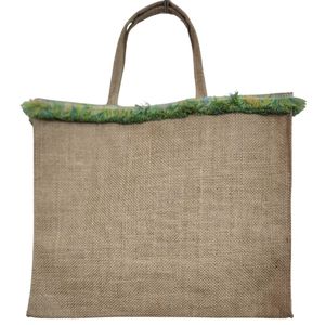 <b>Large</b> Capacity Eco-Friendly Jute Handbag Custom Logo Printed Eco Recycle Natural Foldable Reusable Jute Shopping Tote <b>Bag</b> - Product Image 2