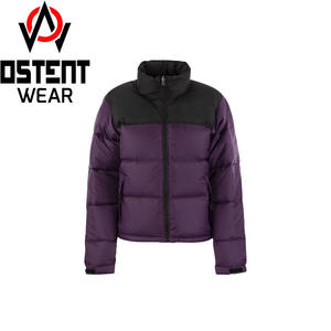 High Quality Customizable Puffer Bubble <b>Jacket</b> for <b>Men</b> Women Stand Collar Hood Zipper Winter <b>Canvas</b> Fabric Custom Logo Printing - Product Image 2