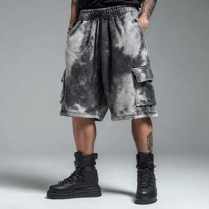 Oversized Acid <b>Wash</b> High Street Cargo Sweat Shorts <b>Men</b> 460GSM Heavy Fleece Quick Drying Breathable Eco-Friendly Winter - Product Image 1