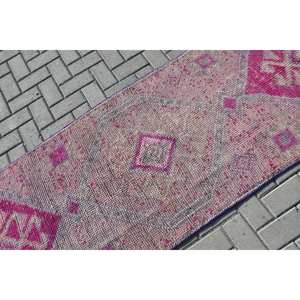 Alfombra étnica de retazos de 2,7x10, 5 pies, alfombra clásica de lana turca, respaldo de látex rosa y púrpura para adolescentes para sala de estar, 4m de ancho - Product Image 5