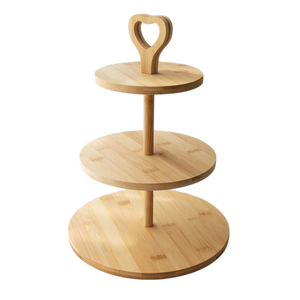 Soporte de madera para pasteles de 3 niveles Soporte de madera para servir pasteles de color natural para servir pasteles en bodas y restaurantes para fiestas pequeñas - Product Image 3