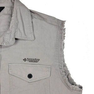 Chaleco sin mangas con capucha para hombre Chaleco de lavado de lino y algodón multicolor con decoración de botones Ropa informal-Venta al por mayor - Product Image 4