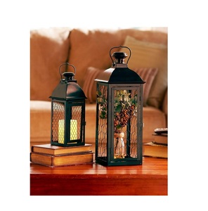 โคมไฟไม้คริสต์มาสในร่มที่ทันสมัยกรอบโลหะอุปกรณ์ตกแต่งบ้านเชิงเทียนเชิงเทียน - Product Image 1