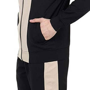 Conjunto de chándal Deportivo Ligero informal de estilo invierno personalizado para hombre Color sólido 100% algodón transpirable a prueba de viento ecológico - Product Image 4