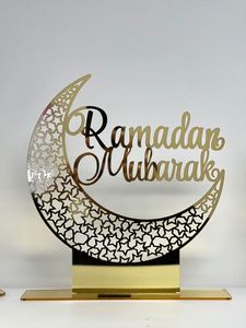 โคมไฟอะคริลิคสีทองแบบกำหนดเองสำหรับรอมฎอน มูบาร็อค ของตกแต่งผนังสำหรับวันอีด ของตกแต่งบ้านแบบอิสลาม งานแกะสลักด้วยเลเซอร์ ป้ายศิลปะมุสลิม - Product Image 5