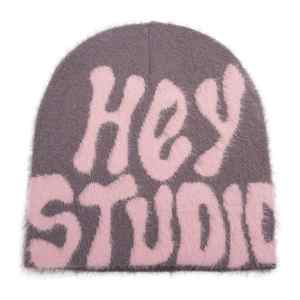 Nouveau à la mode sur mesure hiver chaud acrylique Jacquard partout impression bonnet tricoté crâne casquette chapeaux - Product Image 1