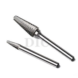 Customizable Tungsten <b>Carbide</b> Tree Shape Rotary <b>Burrs</b> with Pointed End and Straight Shank OEM Support - Product Image 1