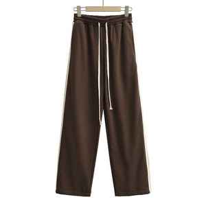 Nouveau coréen rétro grille conception 100% coton toile pantalon mi-taille sensation inclinée rabat haute jambe large lâche décontracté laine pantalon - Product Image 3