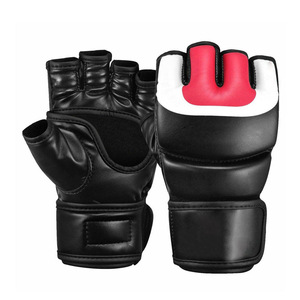Gants MMA demi-doigts avec logo personnalisé Gants de grappling en cuir Propre conception à bas prix Vente en gros - Product Image 4