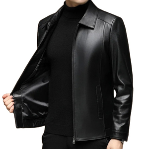 Nouvelle Arrivée : Blouson Homme Hiver en Cuir Véritable et Toile, Coupe-Vent, Écologique, Séchage Rapide, Respirant, Qualité Supérieure - Product Image 2